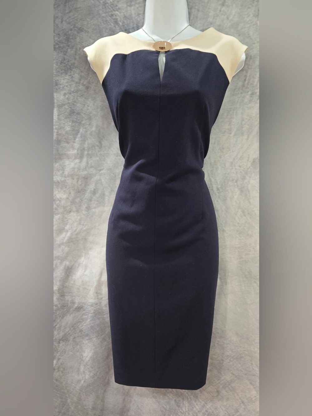 Calvin Klein Navy Midi Sheath Dress